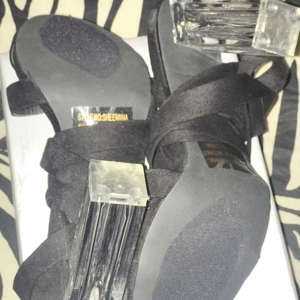 Black strappy heels